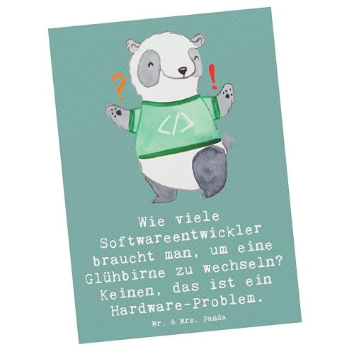 Mr. & Mrs. Panda Postkarte Softwareentwickler Glühbirne - Geschenk, Hardware, Ansichtskarten, Computersysteme, Technik Sprüche, handgefertigte Mr. & Mrs. Panda Postkarte Softwareentwickler Glühbirne - Geschenk, Hardware, Ansichtskarten, Computersysteme, Technik Sprüche, handgefertigte von Mr. & Mrs. Panda