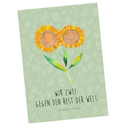 Mr. & Mrs. Panda Postkarte Sonnenblume - Geschenk, Blumen, Pflanzen, Dankeskarte, Geschenkkarte, Geburtstagskarte, Grußkarte, Freundschaft, Best von Mr. & Mrs. Panda