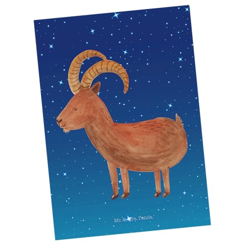 Mr. & Mrs. Panda Postkarte Sternzeichen Steinbock - Geschenk, Horoskop, Ansichtskarte, Einladungskarte, Aszendent, Geschenk Januar, Einladung, von Mr. & Mrs. Panda