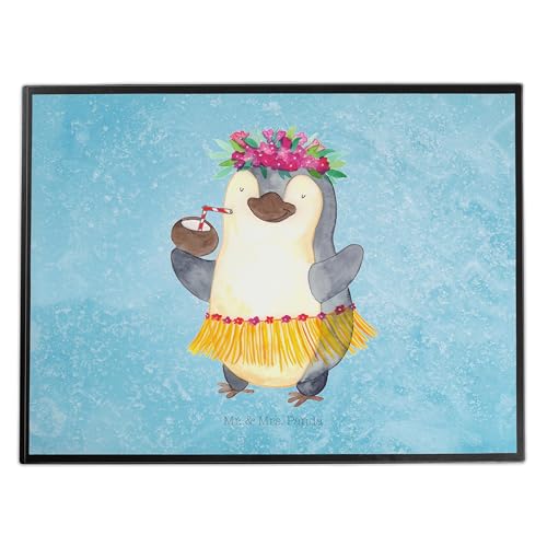 Mr. & Mrs. Panda Schreibtischunterlage Pinguin Kokosnuss - Geschenk, Büroartikel, Schreibunterlage, Hawaii, Urlaub, Bürobedarf, Schreibtischunterlage von Mr. & Mrs. Panda