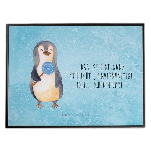 Mr. & Mrs. Panda Schreibtischunterlage Pinguin Lolli - Geschenk, Gauner, Schreibtischunterlage Groß, süß, Schreibtischauflage, Ganove, Bürobedarf, von Mr. & Mrs. Panda