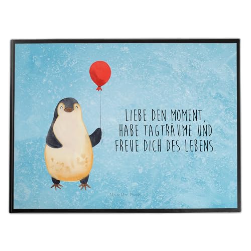 Mr. & Mrs. Panda Schreibtischunterlage Pinguin Luftballon - Geschenk, Motivation, neues Leben, Schreibwaren, Kind, Bürobedarf, Jahrmarkt, Geschenk von Mr. & Mrs. Panda