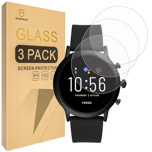Mr.Shield Schutzfolie Kompatibel mit Fossil Gen 5 Smartwatch The Carlyle HR [3 Stück] Schutzglas Schutzglasfolie 9H Härte, HD Klare Displayschutzfolie von Mr.Shield