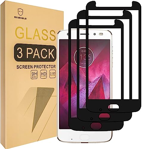 Mr.Shield Schutzfolie Kompatibel mit Motorola Moto Z2 Force Edition [Voll Abdeckung] [3 Stück] Schutzglas Schutzglasfolie 9H Härte, HD Klare Displayschutzfolie von Mr.Shield
