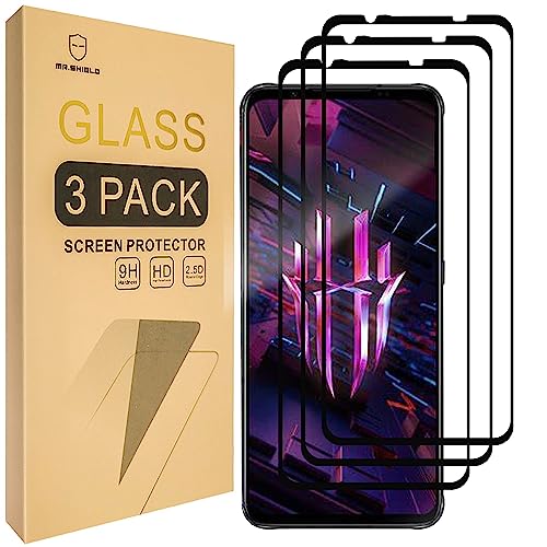 Mr.Shield Schutzfolie Kompatibel mit Nubia Red Magic 7 / Red Magic 7S [Full Cover] [3 Stück] Schutzglas Schutzglasfolie 9H Härte, HD Klare Displayschutzfolie von Mr.Shield