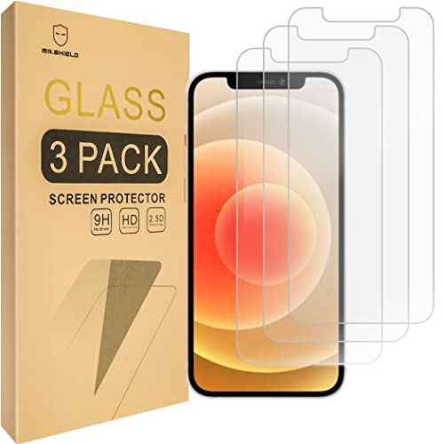 Mr.Shield Schutzfolie Kompatibel mit iPhone 12 Pro Max [Einfache Gesichtserkennung Entsperrungsversion] [3 Stück] Schutzglas Schutzglasfolie 9H Härte, HD Klare Displayschutzfolie von Mr.Shield