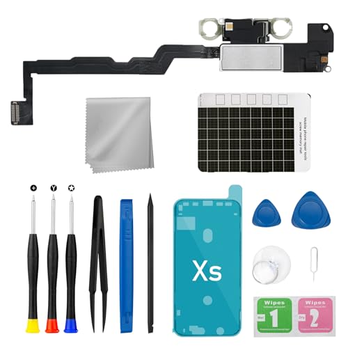 MrR.OMW Ersatz-Ohrhörer-Lautsprecher für iPhone Xs, Ersatz-Kopfhörer, Näherungssensor, Flexkabel mit Reparatur-Sets für iPhone Xs Modell A1920, A2097, A2098, A2099, A2100 von MrR.OMW