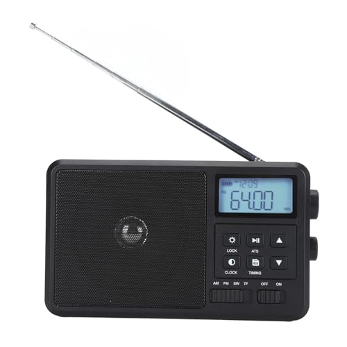 Full Band Radio Rauschen Reduktion Großer LCD -Bildschirm 5.0 Support Memory Card Tragbares AM FM SW Radio für Outdoor -Enthusiasten ABS -Material 4 -Zoll -Lautsprecher (EU von Mrisata