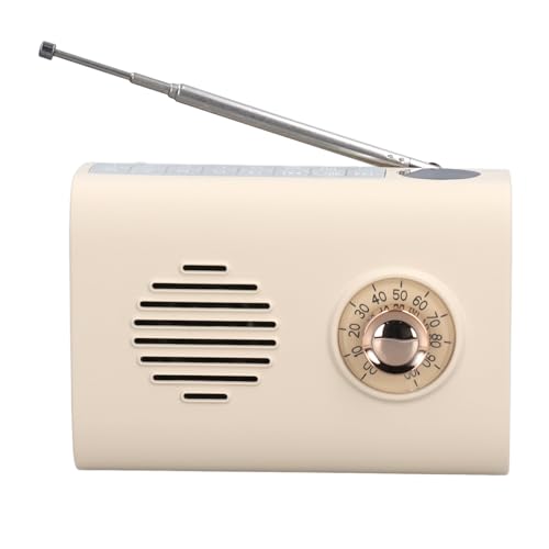 Miniaturbluetooth -Lautsprecher Solar Betrieben Tragbares Drahtloses Radio mit LED -Licht für Outdoor -Reise -ABS -Material 10.8 X 5,4 X 7,6 cm (Beige) von Mrisata