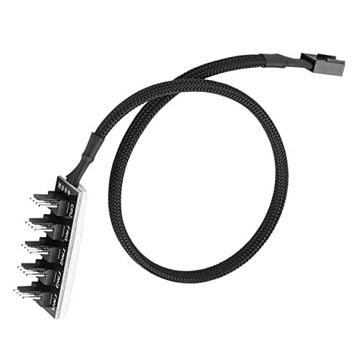 Mrisata Lüfter-Splitter 12 X 6 X 2 5-Port-PC 4-poliger Pwm-CPU-Lüfter-Splitter-Hub-Adapterkabel Weiblich auf 5 Männlich von Mrisata