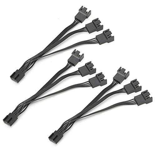 Mrisata PC-Lüfter-Splitter, Extensi 16 X 3 X 3, 3 Stück, Lüfter-Verlängerungskabel, Draht zu 3, 4-poliger Stecker, Splitter-Adapter, Stromrichter von Mrisata