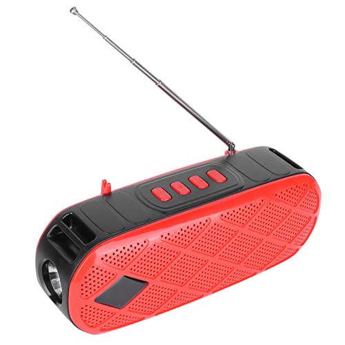 Mrisata Solar Tragbarer -Lautsprecher Im Freien -Lautsprecher Im Freien mit Taschenlampe und FM -Radio (Rot) von Mrisata