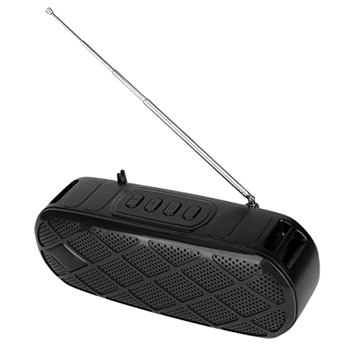 Mrisata Solar Tragbarer -Lautsprecher Im Freien -Lautsprecher Im Freien mit Taschenlampe und FM -Radio (Schwarz) von Mrisata