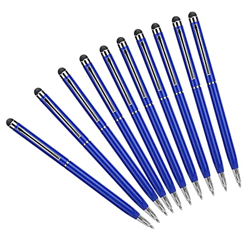 Mrisata Stylus Kugelschreiber 10 Stück Stylus 2-in-1 Kapazitive Touchscreen-Kugelschreiber Metall Computerzubehör Blau (Blau) von Mrisata