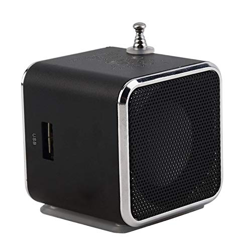 Mrisata Tragbarer -USB -Lautsprecher MP3 -Musik Player Support SD TF Card USB2.0 Stereo FM Radio Compact Wireless Aluminiumlegierung Surround -Lautsprecher für Home Office Travel (A) von Mrisata