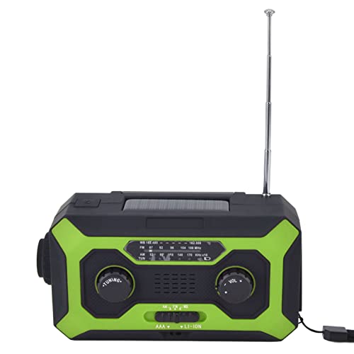 Notfallwetter Radio Handkurbel AM/AM Solar Power Bank Taschenlampe für Outdoor Camping (Amerikanisches Modell) von Mrisata