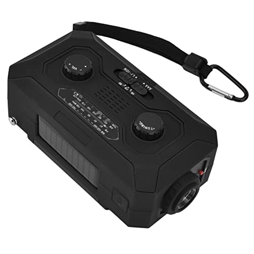Notfallwetter Radio Handkurbel AM/AM Solar Power Bank Taschenlampe für Outdoor Camping (Amerikanisches Modell) von Mrisata