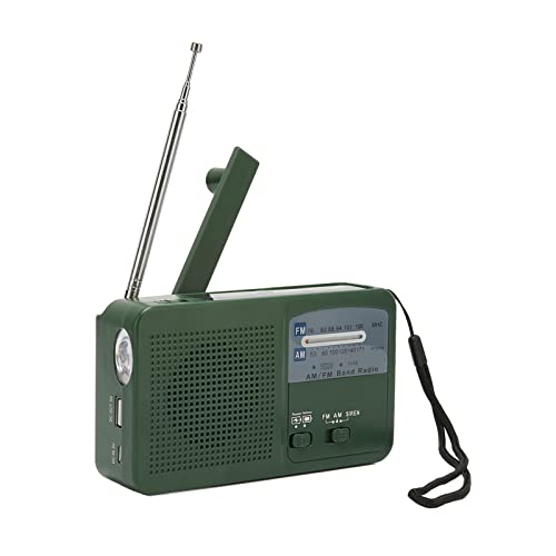 Solar Hand Crank Radio Tragbares Notfallradio mit LED -Taschenlampe für Camping Im Freien (Grün) von Mrisata
