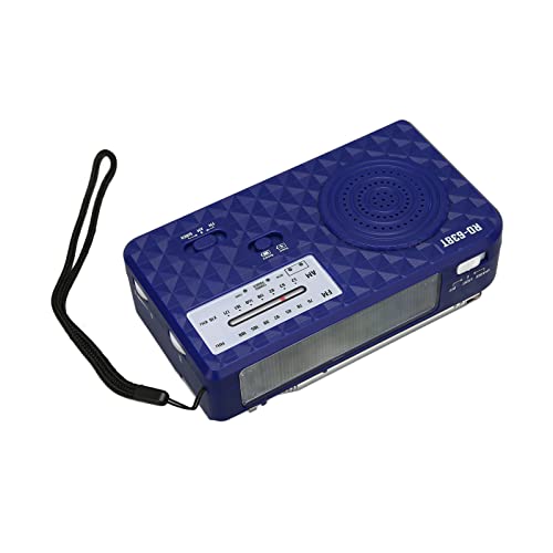 Solar Handkurbel Radio Wieder Aufladbare Tragbare Notfallwetterradio mit LED -Taschenlampe für Outdoor -Aktivitäten (Blau) von Mrisata