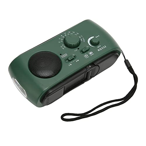Solarhandkurbel Notfallradio Multifunktion Wieder Auflösbar mit Taschenlampen Im Freien Camping Wandern (Grün) von Mrisata