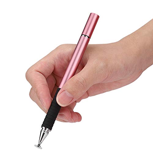Touch Stylus 2-in-1 Stylus-Saugnapf Stylus Pen S12 2-in-1 Leitfähiges Tuch Silikon-Saugnapf Double Touch Vollmetallscheibe Malstift Rose Gold (Rosa) von Mrisata