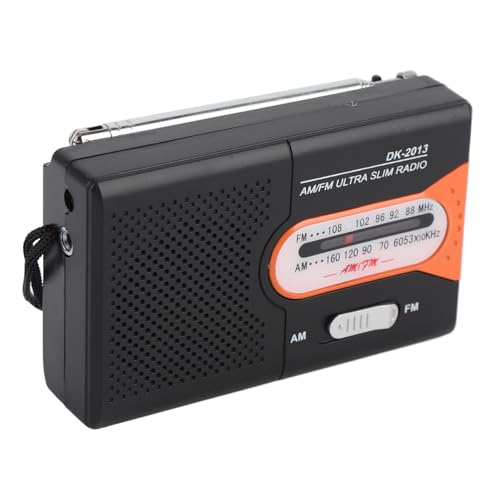 Tragbarer AM -FM -Radio -Pocket -Transistor mit Lautsprecher Kopfhörer Jack Home Outdoor (Schwarzorange) von Mrisata