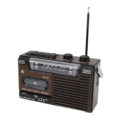 Tragbarer Kassettenspieler Retro Wood Grain 4 Band Radio Nahfeldeffekt für Auto (EU) von Mrisata