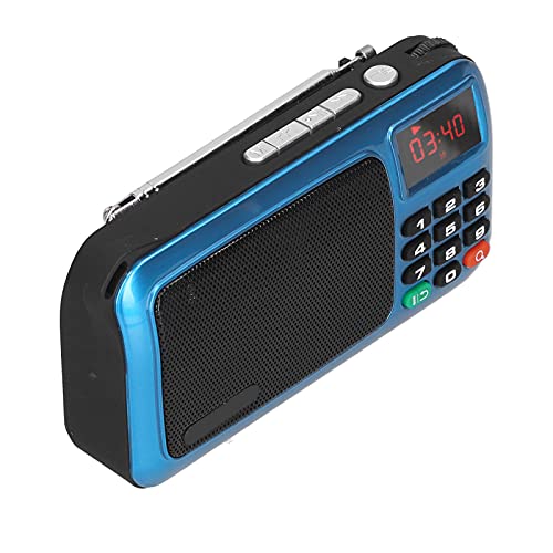 Tragbarer Radio -Lautsprecher Mp3 Music Player mit LED -Display und Taschenlampe für ältere Menschen (Blau) von Mrisata