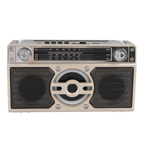 Tragbarer Radio -Lautsprecher Wiederaufladbarer Multi -Band -FM -Am -SW -Radio für Reisezeit Im Freien (Gold) von Mrisata