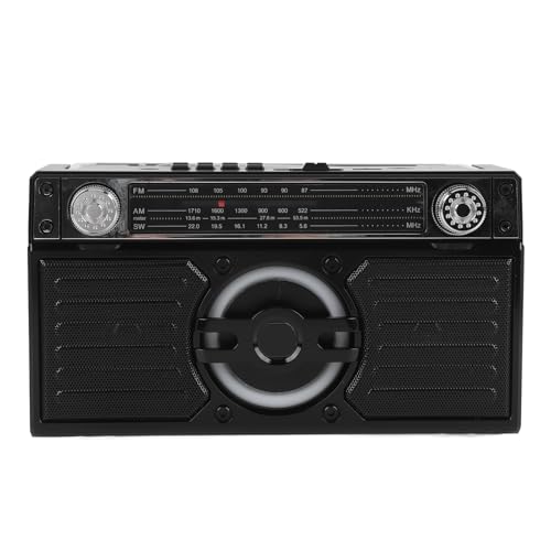 Tragbarer Radio -Lautsprecher Wiederaufladbarer Multi -Band -FM -Am -SW -Radio für Reisezeit Im Freien (Schwarz) von Mrisata