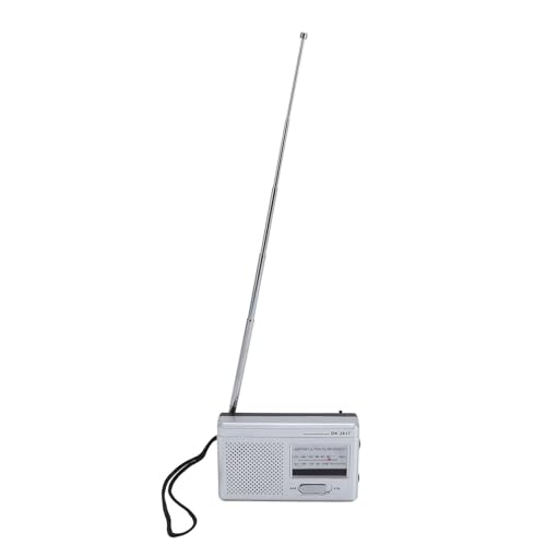 Tragbares FM AM Radio Compact Transistor Radio mit Kopfhörerbuch DK-2017 für Reisende (Silber) von Mrisata