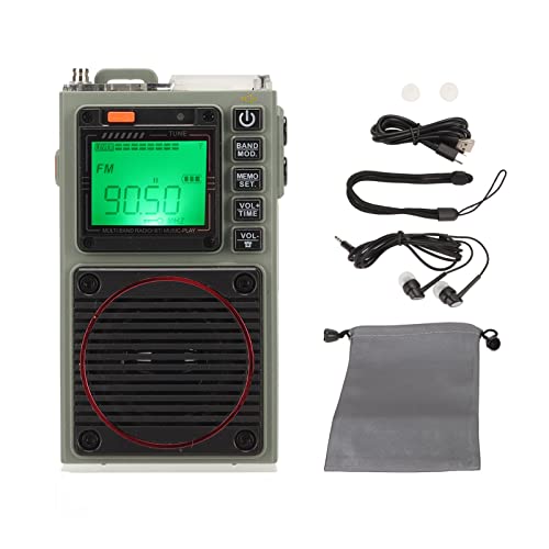 Tragbares Full -Band -Radio -Stereo mit SOS Alarm Retro FM VHF Am SW WB Empfänger Taschenlampe von Mrisata