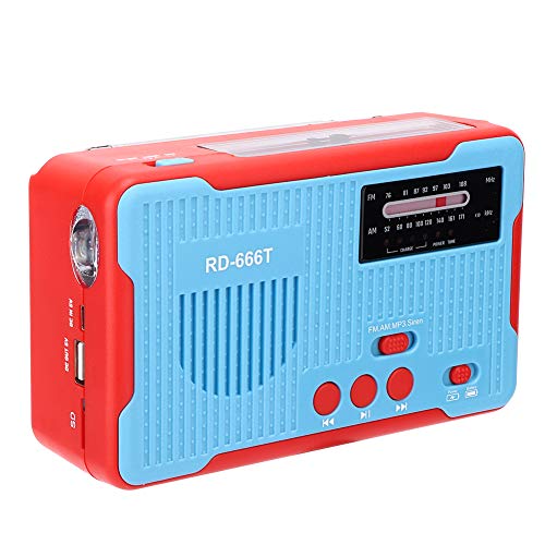 Tragbares Solarbetriebenes Not -Handkurbel -Radio mit LED -Taschenlampe für Camping -Wanderungen Im Freien (Blau) von Mrisata