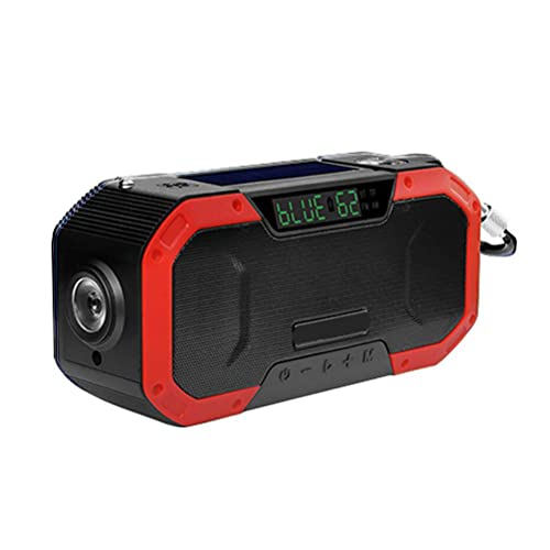 Winden Sie Solar Radio Emergency Hand Crank Radio mit Taschenlampen -Power Bank und SOS -Alarm für Camping -Wanderungen Im Freien (Rot) von Mrisata