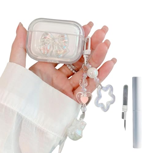 Mrltau Kompatibel mit AirPods 4 Hülle, mit Airpod Reinigungsset, 3D Kristall-Schleifen-Design, Schockabsorbierend, Süß Schlüsselanhänger für AirPods 4 Case Mrltau Kompatibel mit AirPods 4 Hülle, mit Airpod Reinigungsset, 3D Kristall-Schleifen-Design, Schockabsorbierend, Süß Schlüsselanhänger für AirPods 4 Case von Mrltau
