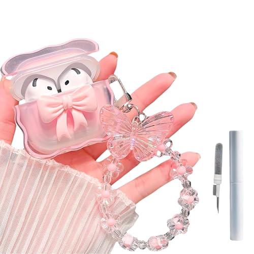 Mrltau Kompatibel mit AirPods 4 Hülle, mit Airpod Reinigungsset, 3D Kristall-Schleifen-Design, Schockabsorbierend, für AirPods 4 Case mit Süß Schlüsselanhänger Mrltau Kompatibel mit AirPods 4 Hülle, mit Airpod Reinigungsset, 3D Kristall-Schleifen-Design, Schockabsorbierend, für AirPods 4 Case mit Süß Schlüsselanhänger von Mrltau