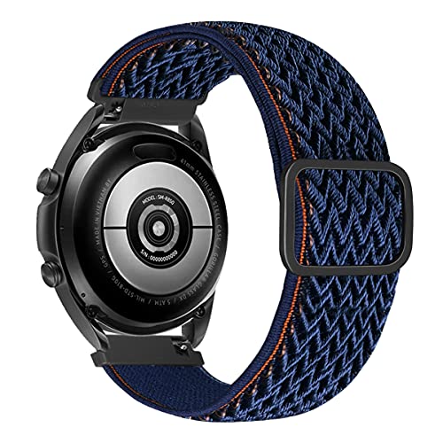 MroTech 20mm Uhrenarmband kompatibel für Samsung Galaxy Watch 42MM/Active/Active2 40mm/44mm/Galaxy 3 41mm Armband für GT 2 42MM/GTR 42 mm/GTS Nylonband Loop Elastic Woven Band Stoff Welle Navy blau von MroTech