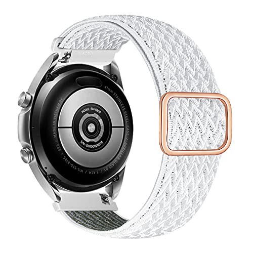 MroTech 20mm Uhrenarmband kompatibel für Samsung Galaxy Watch 42MM/Active/Active2 40mm/44mm/Galaxy Watch3 41mm Armband für GT 2 42MM/GTR 42 mm/GTS Nylon Loop Elastic Woven Band Stoff Welle Muschel von MroTech