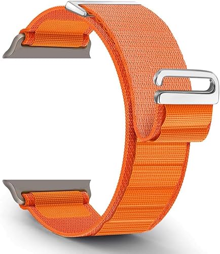 MroTech Alpine Loop Armband Kompatibel mit Watch 41/40 / 38 mm, Gewebt Ersatzarmband für 38mm 40mm 41mm Serie 9/8/7/SE/6/5/4/3/2/1 Armband,Textil Nylon Band Herren Damen Armband 38/40/41mm, Orange von MroTech