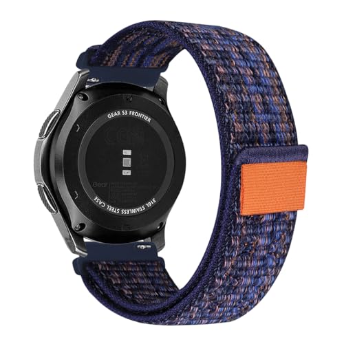 MroTech Armband Kompatibel mit Samsung Galaxy Watch 3 45mm/Galaxy Watch 46mm SM-R800 /Huawei GT 3 46mm, 22mm Nylon Sport Loop Ersatz für Samsung Gear S3 Frontier Klett Nylonarmband Herren Damen,Blau von MroTech