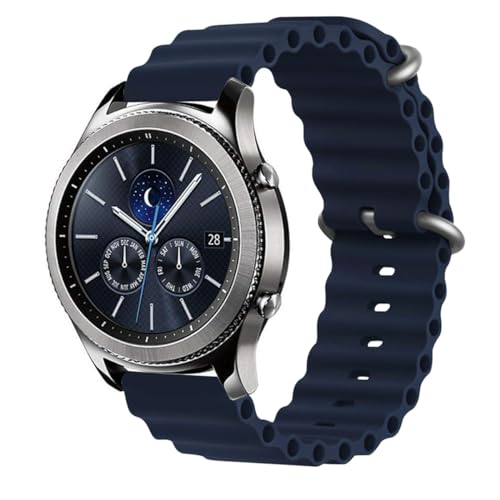 MroTech Armband Kompatibel mit Samsung Gear S3 Frontier SM-R760/AMAZFIT GTR 4/Garmin Venu 3/Ticwatch Pro 3 Ultra LTE/Huawei Watch GT 4 46mm,22mm Silikon Sport Armband für Galaxy Watch 3 45mm,Blau von MroTech