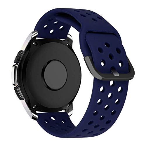 MroTech Armband kompatibel für Samsung Galaxy Watch 5/5 Pro/Watch 4/4 Classic/Watch 3 41mm/Galaxy Watch 42mm/Galaxy Active/Active2 Ersatzband 20mm Uhrenarmband Silikon Sport Band Silikonarmband-Blue von MroTech