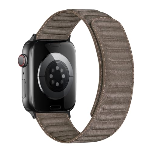 MroTech Armband kompatibel mit Apple Watch (Apple Watch Ultra 1/2 49 mm) (Serie 7 8 9 45 mm) (Serie SE 6 5 4 44 mm) (Serie 3 2 1 42 mm) Wechselarmband [Magnetbänder] mit Magnetverschluss - Hellbraun von MroTech