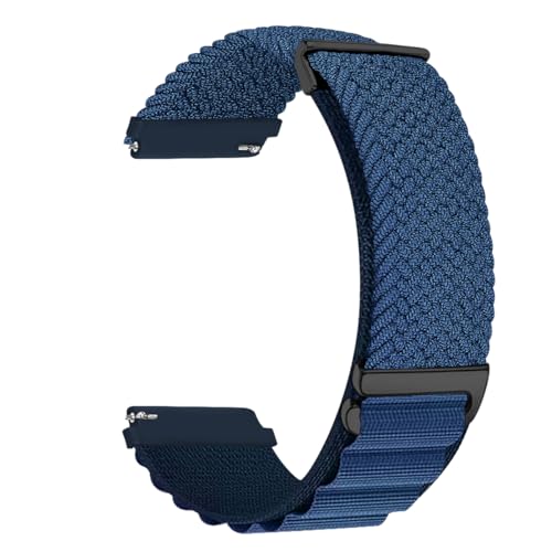 MroTech Geflochten Alpine Loop Kompatibel mit Samsung Galaxy Watch 3 45mm Armband/46mm SM-R800 Armband Nylon & Gear S3 Armband Frauen Männer,Elastisch 22mm Nylonarmband für Gear S3 Frontier,Blau von MroTech