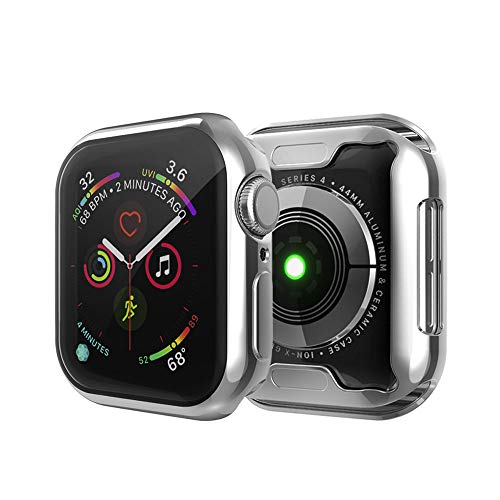 MroTech Hülle Kompatibel mit Apple Watch 44mm iWatch Schutzhülle Series 6 Gehäuse Serie SE Cover Serie 5 Case Serie 4 Displayschutz Vollschutz Schutz Full Coverage Weiche TPU Rahmen-44 mm Dunkelgrau von MroTech