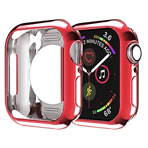 MroTech Hülle Kompatibel mit Apple Watch Series 6 SE 5 4 40mm iWatch Schutz Hülle Bumper Case Protector Schutzhülle Rundum Gehäuse Full Coverage Flexible TPU Case Cover-40 mm Rot von MroTech