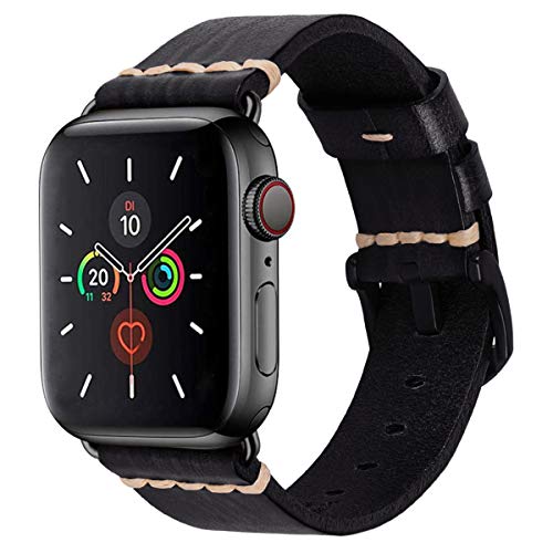 MroTech Lederarmband Kompatibel mit Apple Watch Armband 49mm 46mm 44mm 45mm 42mm,Echt Vintage Retro Armband Herren Damen Ersatz für iWatch SE SE2 Ultra Ultra2 Serie 10 9 8 7 6 5 4 3 2 1,antike Schwarz MroTech Lederarmband Kompatibel mit Apple Watch Armband 49mm 46mm 44mm 45mm 42mm,Echt Vintage Retro Armband Herren Damen Ersatz für iWatch SE SE2 Ultra Ultra2 Serie 10 9 8 7 6 5 4 3 2 1,antike Schwarz von MroTech