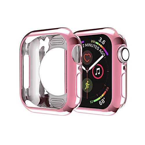 MroTech Schutzhülle Kompatibel mit Apple Watch Series 6 SE 5 4 40mm iWatch Case Schutz Hülle Bumper Case Protector Flexible TPU Gehäuse Rundum Schutzhülle-40 mm Rosa von MroTech