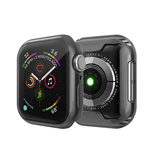 MroTech Schutzhülle Kompatibel mit Apple Watch Series 6 SE 5 4 44mm iWatch Hülle Mit Displayschutz Vollschutz Hülle Schutz Rahmen Case Cover Rundum Schutzhülle Weiche TPU Gehäuse-44 mm Schwarz von MroTech