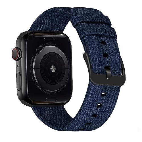 MroTech kompatibel für Apple Watch Armband 41mm 40mm 38mm,Stoff Nylon Sport Ersatzband für iWatch Serie 8/7/6/5/4/3/2/1 Uhrenarmband Stoffarmband Nylonarmband 38/40/41 mm Dunkelblau von MroTech